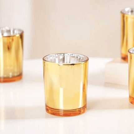 10 Pack Gold Votive Tealight Candle Holders Valentines Day Mercury  Wedding Decor Glass Candlestick Party Decorations Bridal Baby Shower Event 2