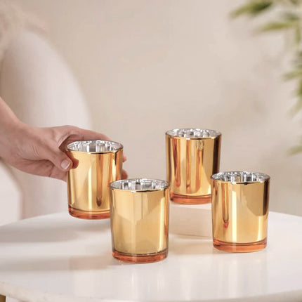 10 Pack Gold Votive Tealight Candle Holders Valentines Day Mercury  Wedding Decor Glass Candlestick Party Decorations Bridal Baby Shower Event 3