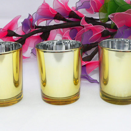10 Pack Gold Votive Tealight Candle Holders Valentines Day Mercury  Wedding Decor Glass Candlestick Party Decorations Bridal Baby Shower Event 7
