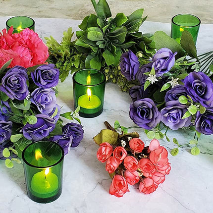 10 Pack Green Glass Votive Candle Holders Table Centreoieces  Xmas Wedding Anniversary Event Recption Party Function or Home Decor 2