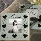 10 Pack Wedding Coasters Glass Square Photo Frame Bomboniere Favour 9x9cm - 2 Frames per Pack