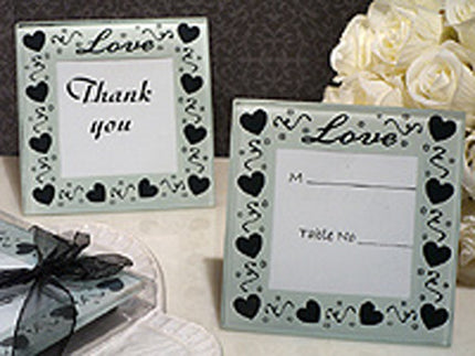 10 Pack Wedding Coasters Glass Square Photo Frame Bomboniere Favour 9x9cm - 2 Frames per Pack 2