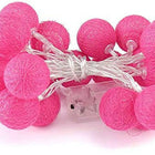 20 Ball HOT Pink 3m String Light Battery Box 5cm Cotton Ball  Christmas Birthday Bbay Girl Special Occasion Decoration