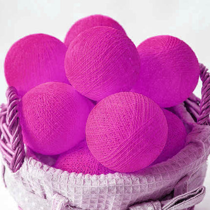 20 Ball HOT Pink 3m String Light Battery Box 5cm Cotton Ball  Christmas Birthday Bbay Girl Special Occasion Decoration 4