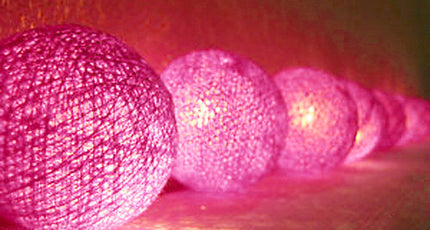 20 Ball HOT Pink 3m String Light Battery Box 5cm Cotton Ball  Christmas Birthday Bbay Girl Special Occasion Decoration 6