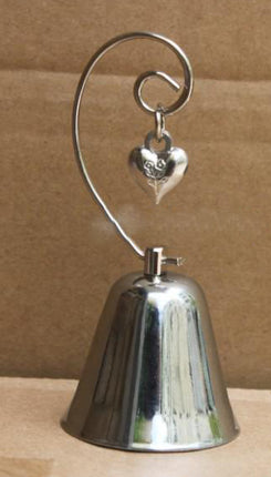 10 Pack of Silver Wedding Kissing Bell Name Card Stand Holder with Heart in Ring Bomboniere Favour Gift 3