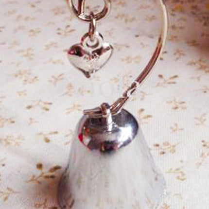 10 Pack of Silver Wedding Kissing Bell Name Card Stand Holder with Heart in Ring Bomboniere Favour Gift 4