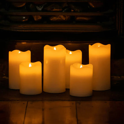 5 Pcs LED Block Pillar Candle White Flameless Safe Indoor Battery Power Party Home Decor Wedding Xmas Table Centrepiece 4