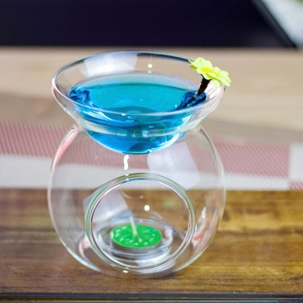 Perfume Scented Essential Oil Tealight Candle Burner Glass Lamp for Aromatherapy Spa Room Relax 14cm High 2