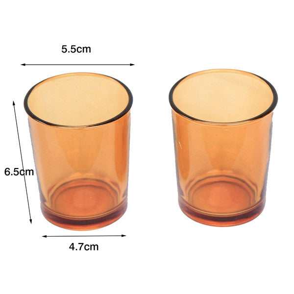 20 Pack Orange Glass Votive Tealight Candle Holders House Party Centerpiece Xmas Wedding Decor Glass Candlestick Party Decorations Bridal Baby Shower Event 2