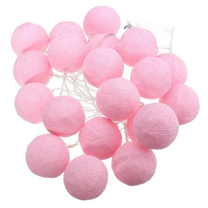 20 Ball Pastel Pink 3m String Light Battery Box 5cm Cotton Ball  Christmas Birthday Bbay Girl Special Occasion Decoration 2