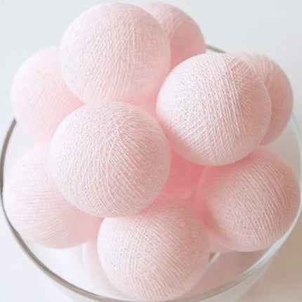20 Ball Pastel Pink 3m String Light Battery Box 5cm Cotton Ball  Christmas Birthday Bbay Girl Special Occasion Decoration 3