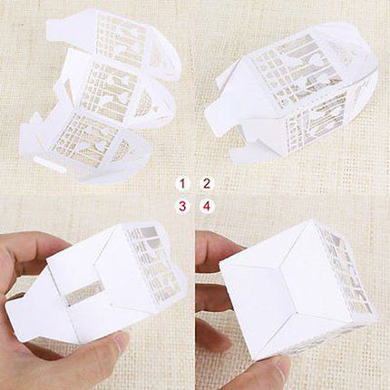50 Piece Pack - Pink Dove Bird Heart Baby Birth naming Ceremony Bomboniere Favor Lolly Gift Card Box 7