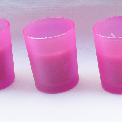 20 Pack Pink Frosted Glass Votive Tealight Candle Holders House Party Centerpiece Xmas Wedding Decor Glass Candlestick Party Decorations Bridal Valentines Event 4