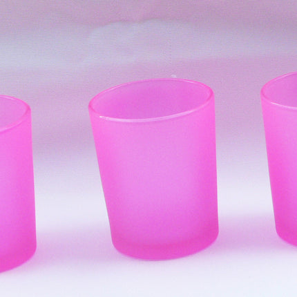 20 Pack Pink Frosted Glass Votive Tealight Candle Holders House Party Centerpiece Xmas Wedding Decor Glass Candlestick Party Decorations Bridal Valentines Event 5