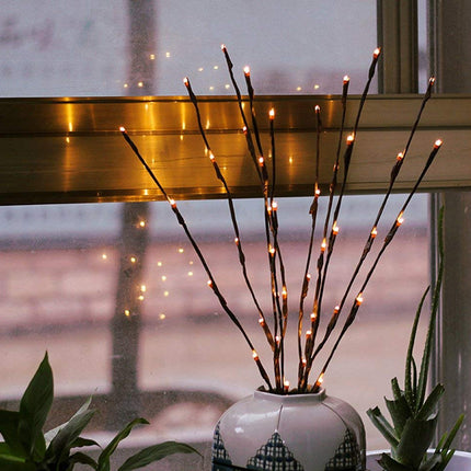 LED Light Bunch Stem - Warm White BATTERY fairy lights - 50cm high 20 bulbs/petals 4