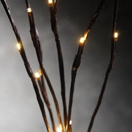 LED Light Bunch Stem - Warm White BATTERY fairy lights - 50cm high 20 bulbs/petals 7