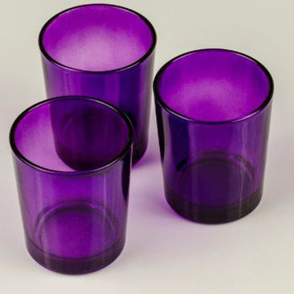 20 Pack Purple Glass Votive Tealight Candle Holders House Party Centrepiece Xmas Wedding Decor Glass Candlestick Party Decorations Bridal Valentines Event 2