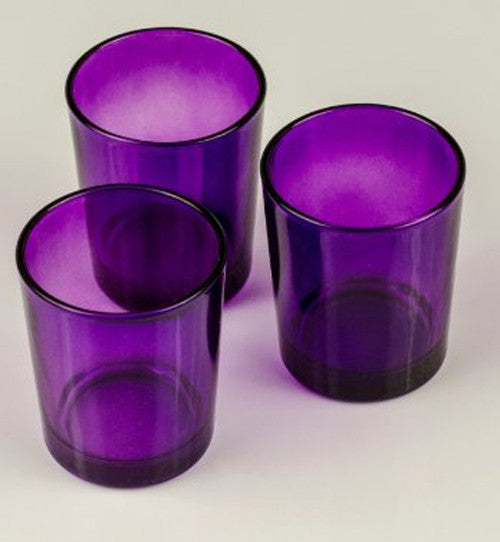 20 Pack Purple Glass Votive Tealight Candle Holders House Party Centrepiece Xmas Wedding Decor Glass Candlestick Party Decorations Bridal Valentines Event 2