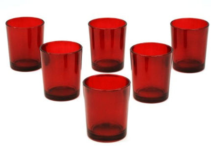 20 Pack Red Glass Votive Tealight Candle Holders House Party Centerpiece Xmas Wedding Decor Glass Candlestick Party Decorations Bridal Valentines Event 5