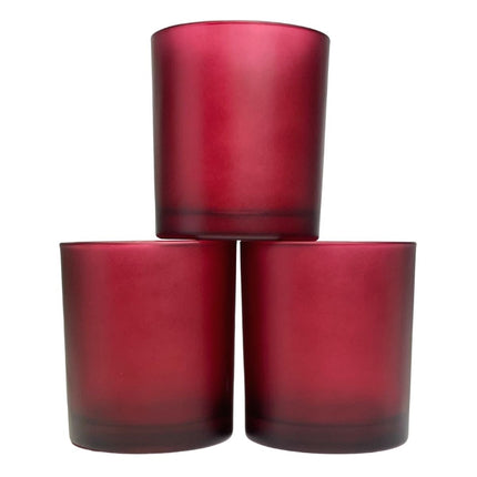 10 Pack Red Frosted Glass Votive Tealight Candle Holders Valentines Day Xmas Wedding Decor Glass Candlestick Party Decorations Bridal Baby Shower Event 4