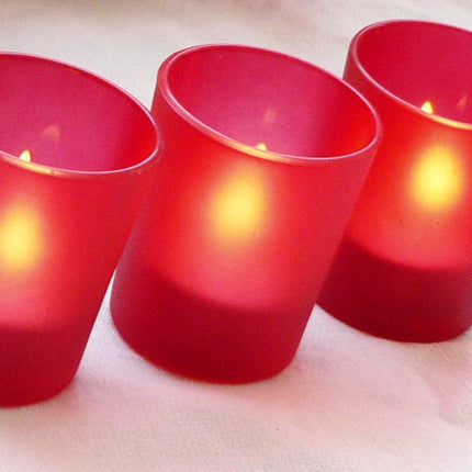 10 Pack Red Frosted Glass Votive Tealight Candle Holders Valentines Day Xmas Wedding Decor Glass Candlestick Party Decorations Bridal Baby Shower Event 5