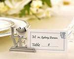 Wedding Name Card Place Stand Silver LOVE Letters - Wedding Anniversary or Engagement Party 10 pack 2