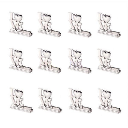 Wedding Name Card Place Stand Silver LOVE Letters - Wedding Anniversary or Engagement Party 10 pack 5