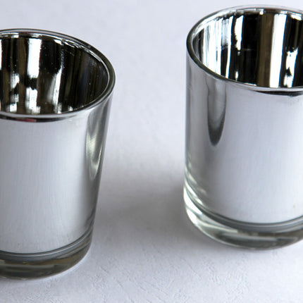 20 Pack Silver Mercury Glass Votive Candle Holders Set For Wedding, Bridal And Baby Shower, Party Function or Home Decor 5