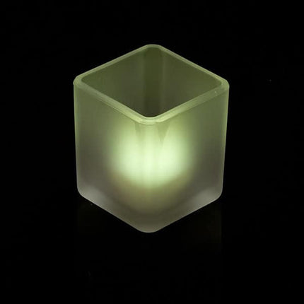 10 Pack Square Cube Frosted Glass 5cm Tealight Candle Holder Festival Decor Wedding Propose Parties Holiday and Home Decor 4