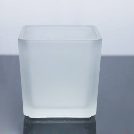 20 Pack Square Cube Frosted Glass 5cm Tealight Candle Holder Festival Decor Wedding Propose Parties Holiday and Home Decor