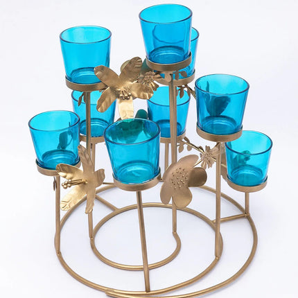 10 Pack Turquoise Glass Votive Tealight Candle Holders House Party Centerpiece Xmas Wedding Decor Glass Candlestick Party Decorations Bridal Baby Shower Event 2