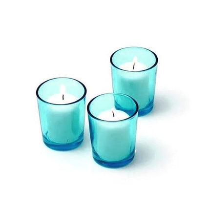 10 Pack Turquoise Glass Votive Tealight Candle Holders House Party Centerpiece Xmas Wedding Decor Glass Candlestick Party Decorations Bridal Baby Shower Event 4