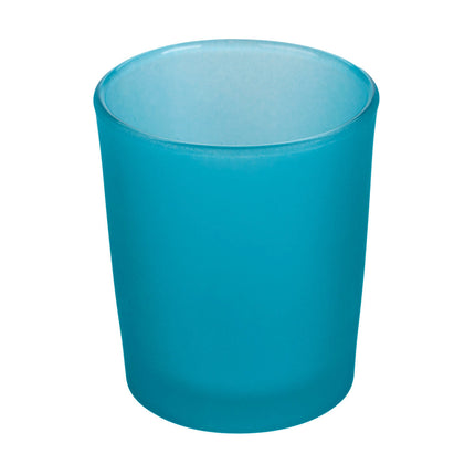 10 Pack Turquoise Frosted Glass Votive Tealight Candle Holders House Party Centerpiece Xmas Wedding Decor Glass Candlestick Party Decorations Bridal Baby Shower Event