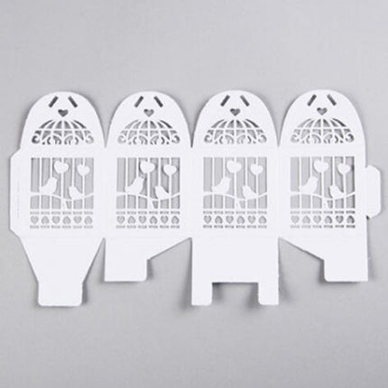 50 Piece Pack - White Dove Bird Heart Wedding Bomboniere Favor Lolly Gift Card Box 3