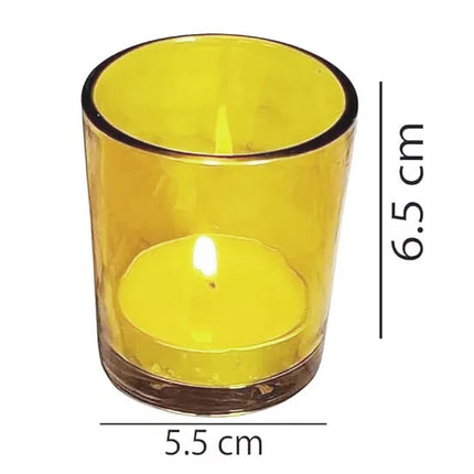 10 Pack Yellow Glass Votive Candle Holders Table Centreoieces  Xmas Wedding Anniversary Event Recption Party Function or Home Decor 8