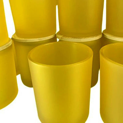 10 Pack Yellow Frosted Glass Votive Candle Holders Table Centreoieces  Xmas Wedding Anniversary Event Recption Party Function or Home Decor 3