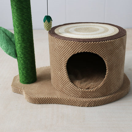 CATIO Log Cat House With White Camelia Cat Scratching Tree 2