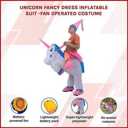 UNICORN Fancy Dress Inflatable Suit -Fan Operated Costume 3