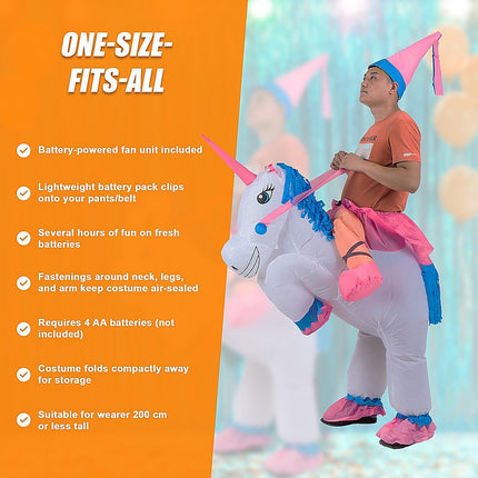 UNICORN Fancy Dress Inflatable Suit -Fan Operated Costume 9