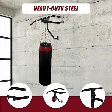 Wall Chin Up & Pull Up Bar with Punching Bag and Speedball Station Combo 7