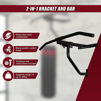 Wall Chin Up & Pull Up Bar with Punching Bag and Speedball Station Combo 8