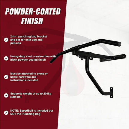 Wall Chin Up & Pull Up Bar with Punching Bag and Speedball Station Combo 9
