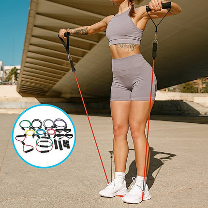 19PC Resistance Exercise Fitness Bands Tubes Kit Yoga Set 2