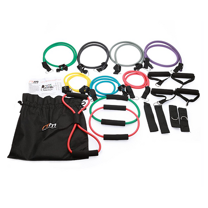 19PC Resistance Exercise Fitness Bands Tubes Kit Yoga Set 4