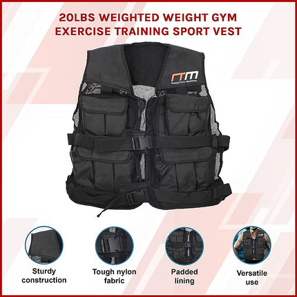 20LBS Weighted Weight Gym Exercise Training Sport Vest 3