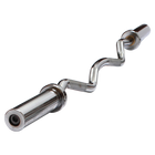 120cm Chrome Olympic EZ Curl Bar – Weightlifting Barbell for Home Gym Training
