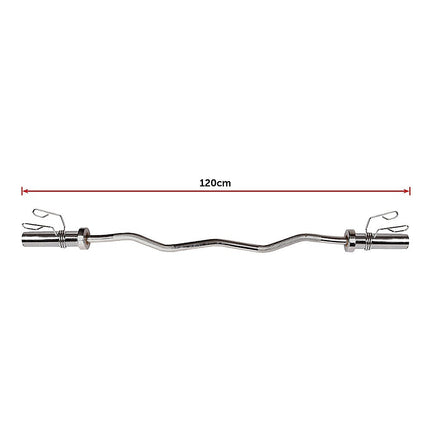 120cm Chrome Olympic EZ Curl Bar – Weightlifting Barbell for Home Gym Training 9