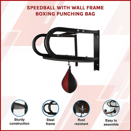 Speedball with Wall Frame – Boxing Punching Bag Training Set for Home Gym 3