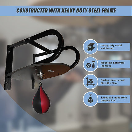 Speedball with Wall Frame – Boxing Punching Bag Training Set for Home Gym 7